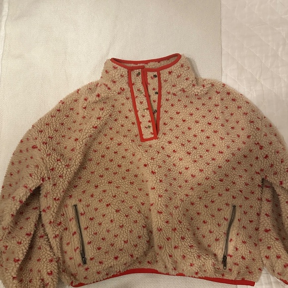 The Great fleece pullover oat/red - Picture 2 of 4